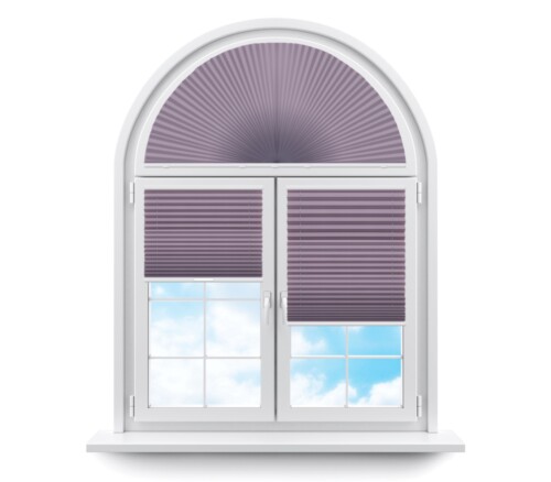 Плиссе арочные (шторы, жалюзи) бароло перл сиреневый цена. Купить в «Мастерская Жалюзи»